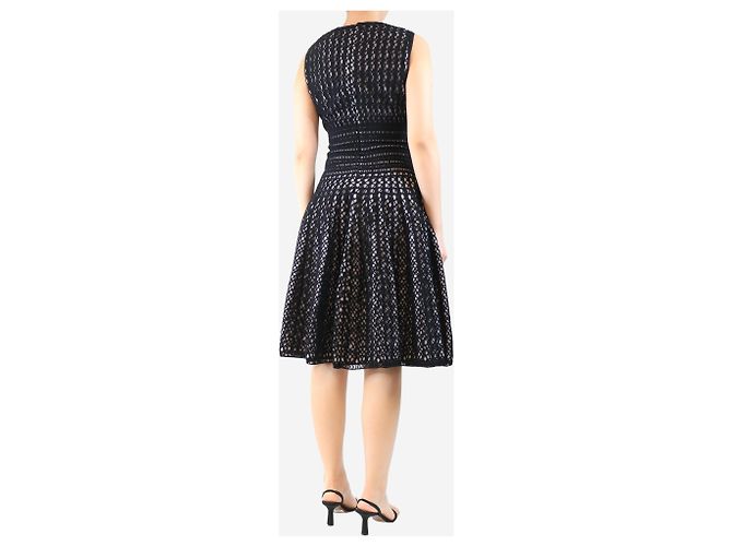 Alaïa Schwarzes doppellagiges Strickkleid - Größe UK 14 - Ansicht 2
