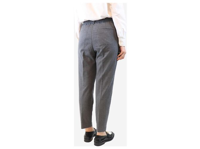Brunello Cucinelli Grau gefaltete Wollhose - Größe UK 10 - Ansicht 3