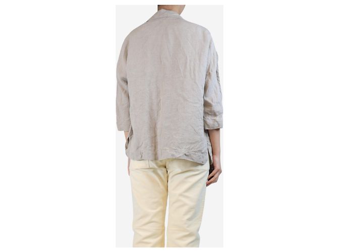 Autre Marque Neutrale Leinenjacke - Größe UK 10 - Ansicht 2