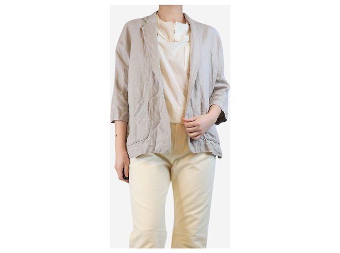 Autre Marque Neutrale Leinenjacke - Größe UK 10 - Ansicht 3