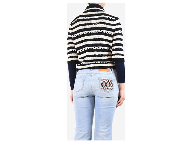 Sonia Rykiel Schwarz-weißer Strickcardigan - Größe S - Ansicht 2
