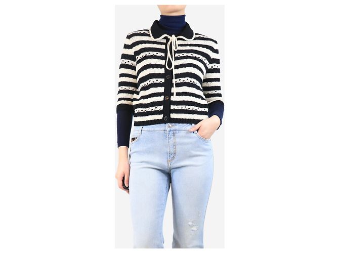 Sonia Rykiel Schwarz-weißer Strickcardigan - Größe S - Ansicht 3