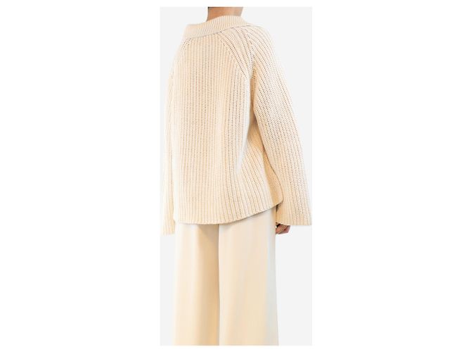 Faithfull the Brand Neutrales, grob geripptes Pullover - Größe XL - Ansicht 2