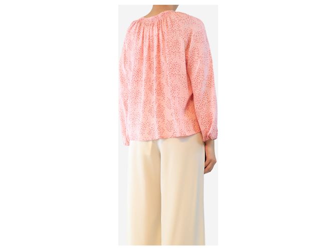 Autre Marque Rosa Seidenbluse mit Druck - Größe M - Ansicht 2