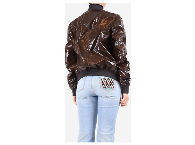Dolce & Gabbana Braune Lammlederjacke - Größe UK 16 - Ansicht 2