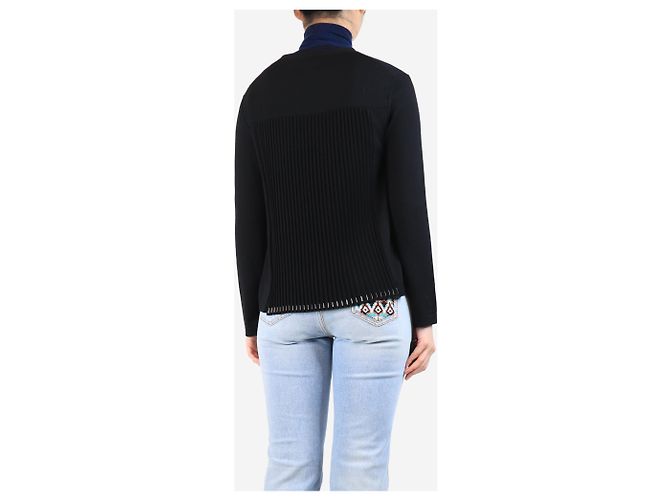Autre Marque Schwarze plissierte Strickjacke - Größe M - Ansicht 2