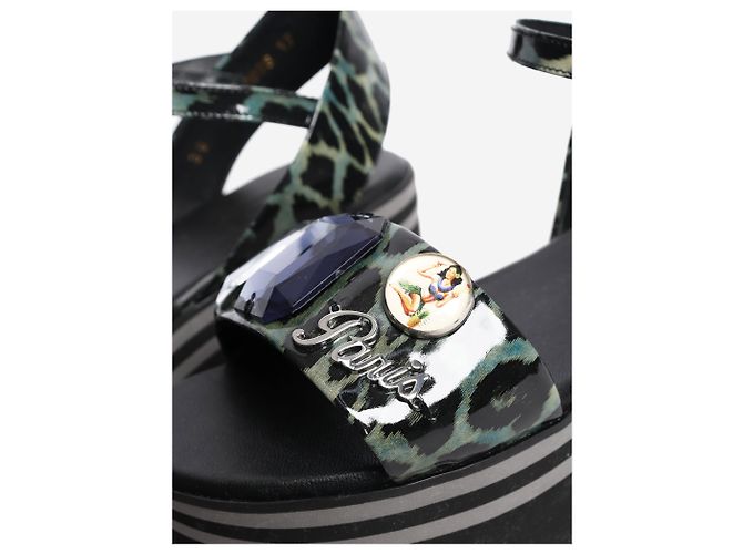 Robert Clergerie Sandalias de plataforma negras con joyas - talla EU 38 Negro - vista 5