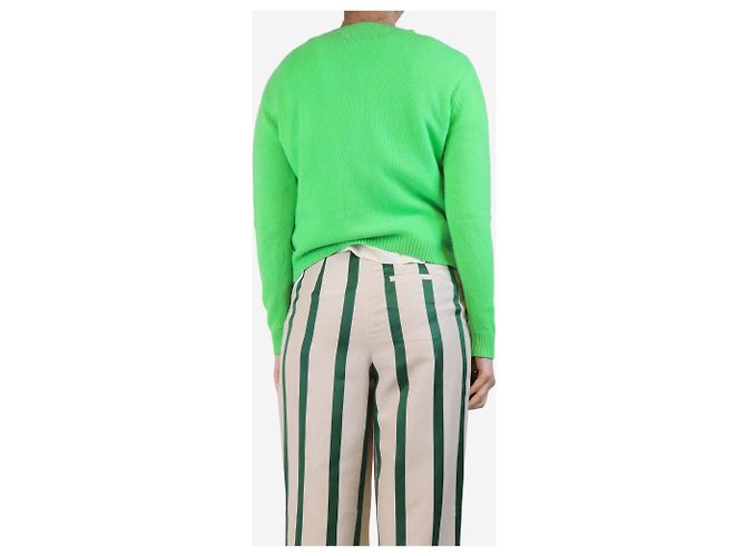 Autre Marque Pull en cachemire vert néon - taille S - vue 2