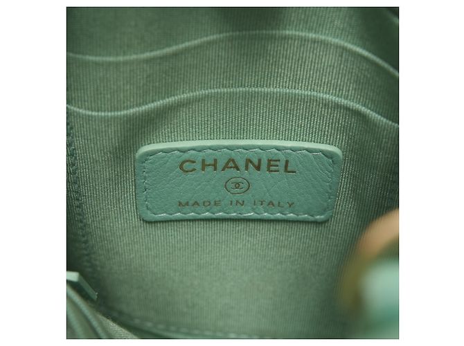 Borsa a spalla in tweed verde Chanel 28 Series 2019 - vista 11
