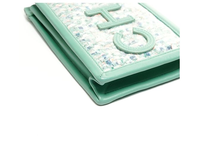Borsa a spalla in tweed verde Chanel 28 Series 2019 - vista 6