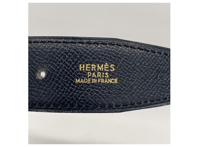 Cinturón Hermès Constance en cuero Epsom azul marino - vista 2