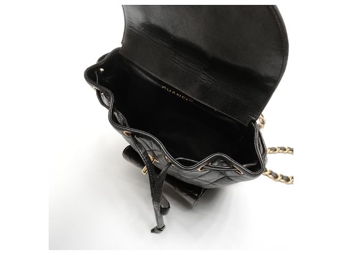 Chanel Matelassé Lammfell Rucksack Schwarz - Ansicht 11