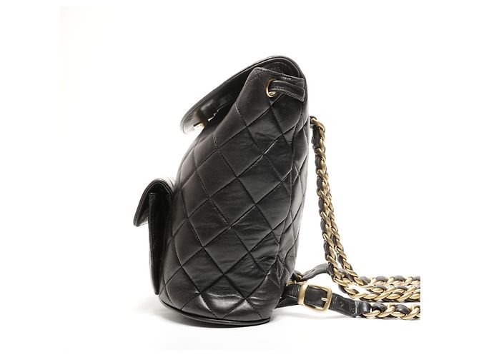 Chanel Matelassé Lammfell Rucksack Schwarz - Ansicht 4