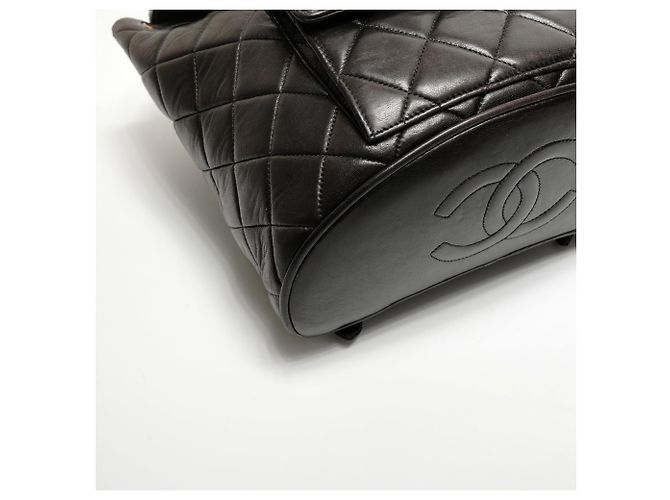 Chanel Matelassé Lammfell Rucksack Schwarz - Ansicht 5