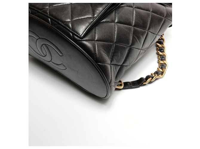 Chanel Matelassé Lammfell Rucksack Schwarz - Ansicht 6