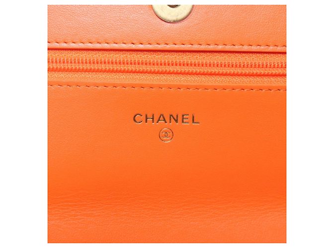 Borsa a spalla matelassé Chanel 19 con catena Arancione - vista 10