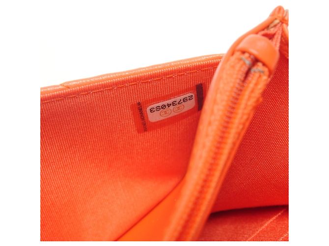 Borsa a spalla matelassé Chanel 19 con catena Arancione - vista 11