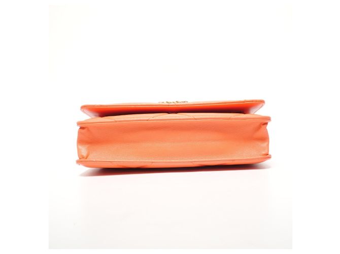 Borsa a spalla matelassé Chanel 19 con catena Arancione - vista 7