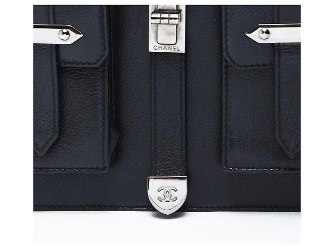Borsa a Spalla Chanel 2.55 in Caviar Nero - vista 8
