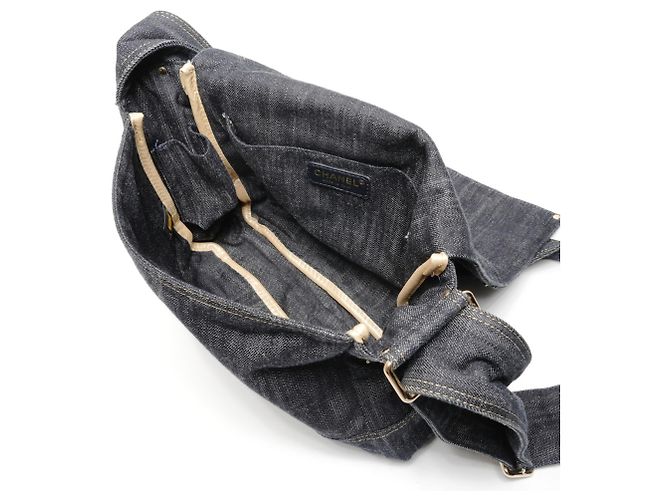 Chanel Coco Mark funkelnde Denim Schultertasche Blau - Ansicht 12