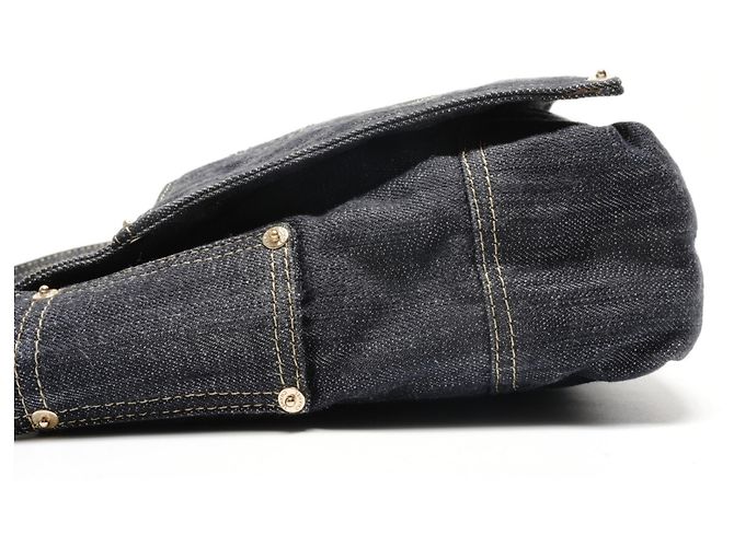 Chanel Coco Mark funkelnde Denim Schultertasche Blau - Ansicht 4