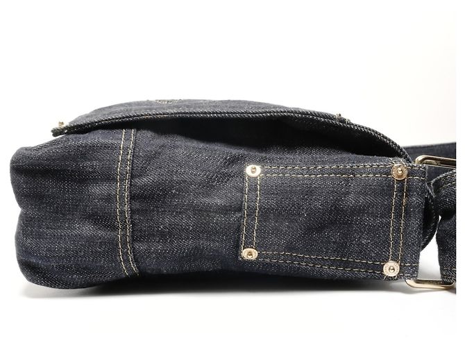 Chanel Coco Mark funkelnde Denim Schultertasche Blau - Ansicht 5