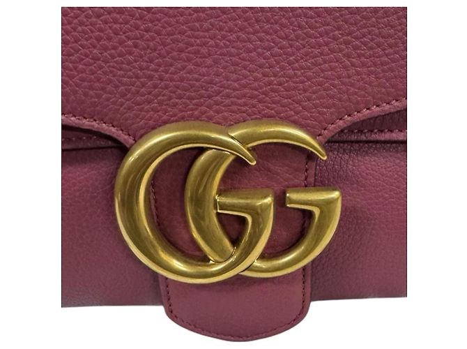 Bolso de hombro de cuero rosa GG Marmont de Gucci - vista 13
