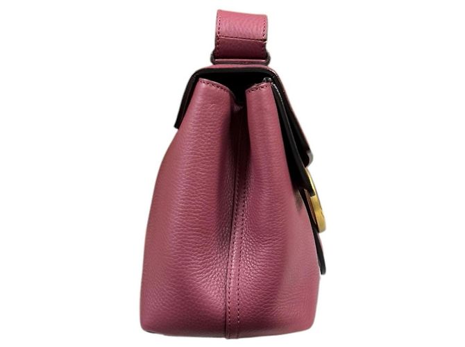 Bolso de hombro de cuero rosa GG Marmont de Gucci - vista 4
