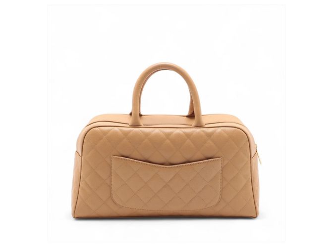 Borsa a mano bowling Matelassé Chanel in beige - vista 2