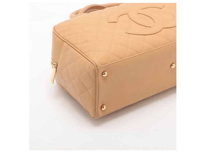 Borsa a mano bowling Matelassé Chanel in beige - vista 7