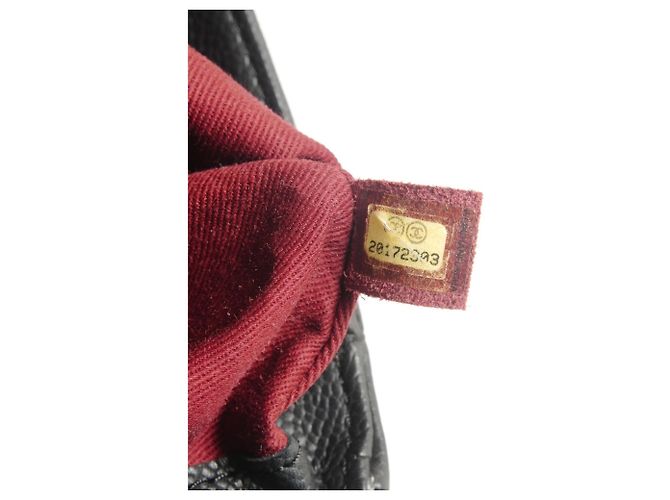 Borsa a Spalla Chanel Caviar Matelassé con Patta Singola Nero - vista 12