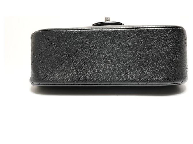 Borsa a Spalla Chanel Caviar Matelassé con Patta Singola Nero - vista 7