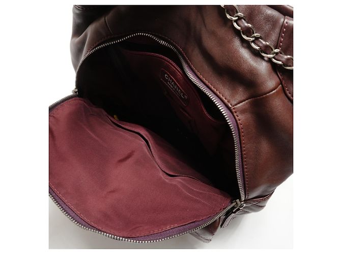 Chanel Rucksack aus braunem Lammleder mit Matelassé - Ansicht 11