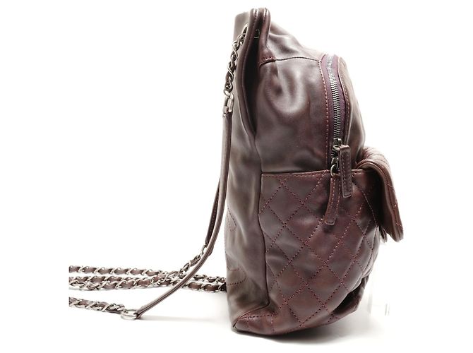 Chanel Rucksack aus braunem Lammleder mit Matelassé - Ansicht 3