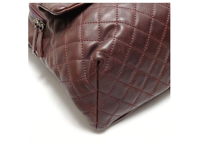 Chanel Rucksack aus braunem Lammleder mit Matelassé - Ansicht 5