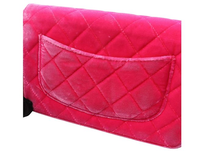 Wallet On Chain Chanel Pink CC gesteppte Samt Geldbörse mit Kette - Ansicht 9