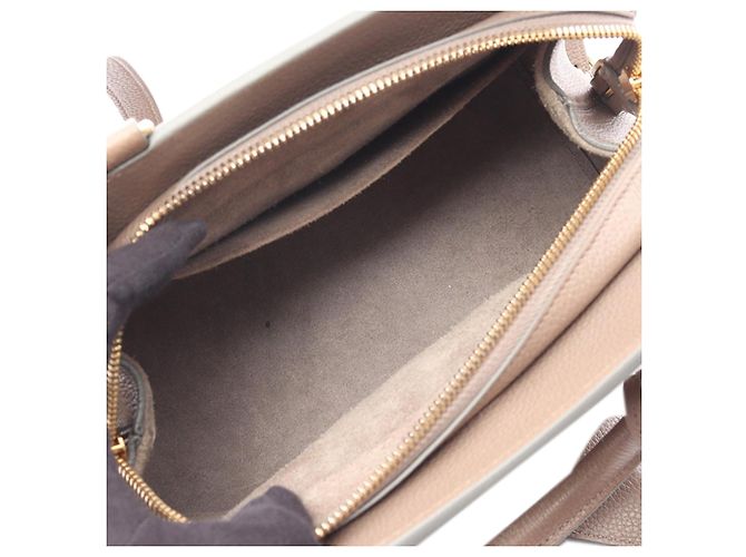 Céline Borsa in pelle Celine Brown Small Cabas de France Marrone Beige - vista 3