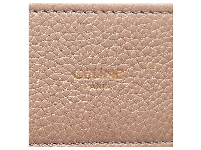 Céline Borsa in pelle Celine Brown Small Cabas de France Marrone Beige - vista 4