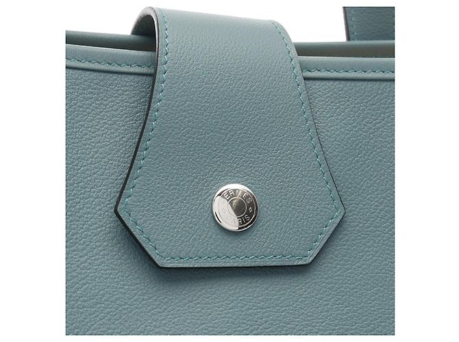 Borsa Tote Hermès Petit H Swift Monsieur B GM Verde - vista 5