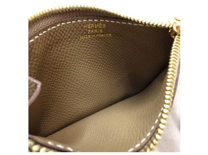 Constance Monedero de cuero Epsom Hermès Gris pardo - vista 10