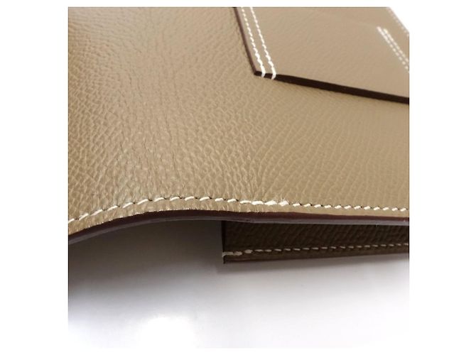 Constance Monedero de cuero Epsom Hermès Gris pardo - vista 6