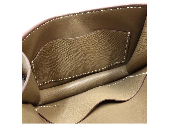 Constance Monedero de cuero Epsom Hermès Gris pardo - vista 9
