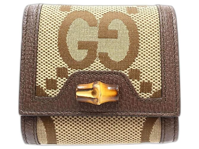 Billetera Compacta Gucci Diana en Lona Beige - vista 2
