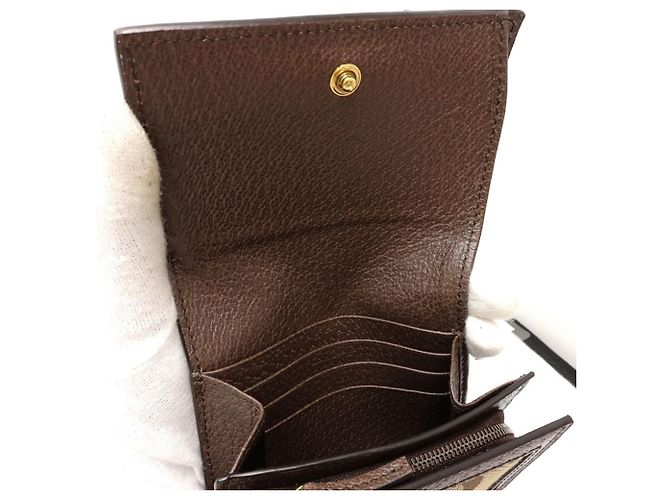 Billetera Compacta Gucci Diana en Lona Beige - vista 8