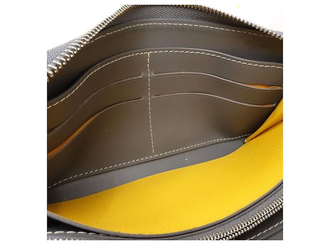 Cartera larga con cremallera redonda Goyard Matignon GM en gris Castaño - vista 10