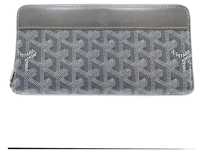 Cartera larga con cremallera redonda Goyard Matignon GM en gris Castaño - vista 2