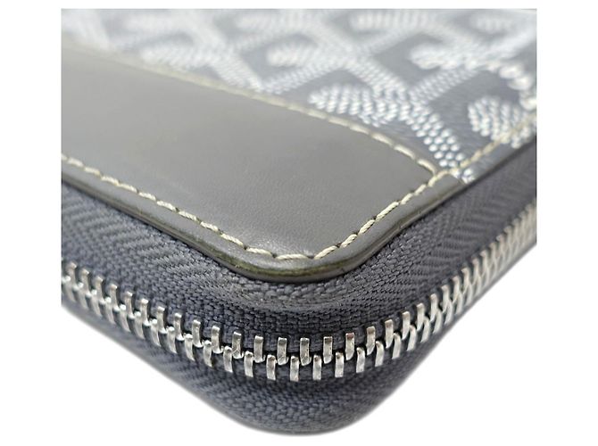 Cartera larga con cremallera redonda Goyard Matignon GM en gris Castaño - vista 6