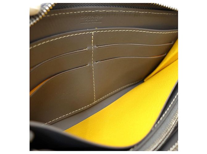 Cartera larga con cremallera redonda Goyard Matignon GM en gris Castaño - vista 9