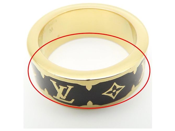 Louis Vuitton Flight Mode Nano Gram Emaille Ring Schwarz Golden - Ansicht 10