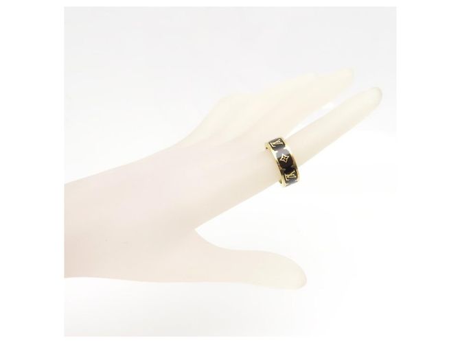 Louis Vuitton Flight Mode Nano Gram Emaille Ring Schwarz Golden - Ansicht 3